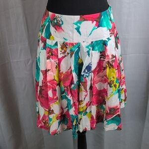 Victor Alfaro Skater Mini Skirt in Pink and Blue